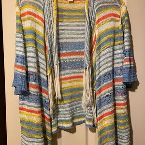 Ruby Rd. Multicolor Striped Cardigan